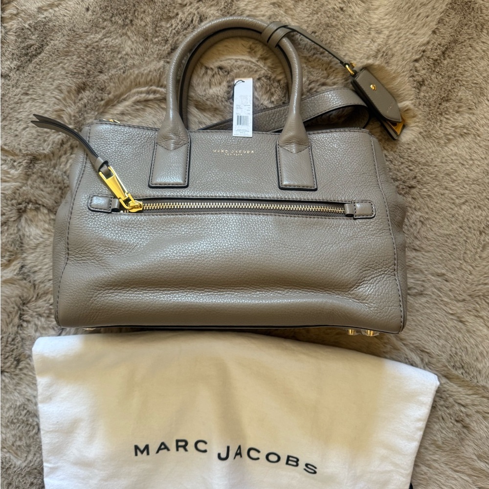 Marc Jacobs Gray Satchel with Gold Accents- it’s original
